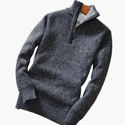Men's knitted sweater with zipper – modern & versatile for everyday and office use