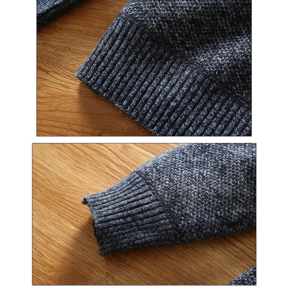Men's knitted sweater with zipper – modern & versatile for everyday and office use