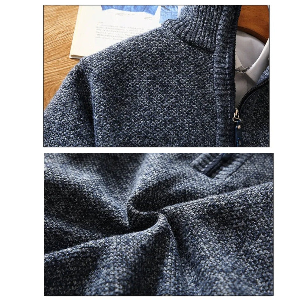 Men's knitted sweater with zipper – modern & versatile for everyday and office use