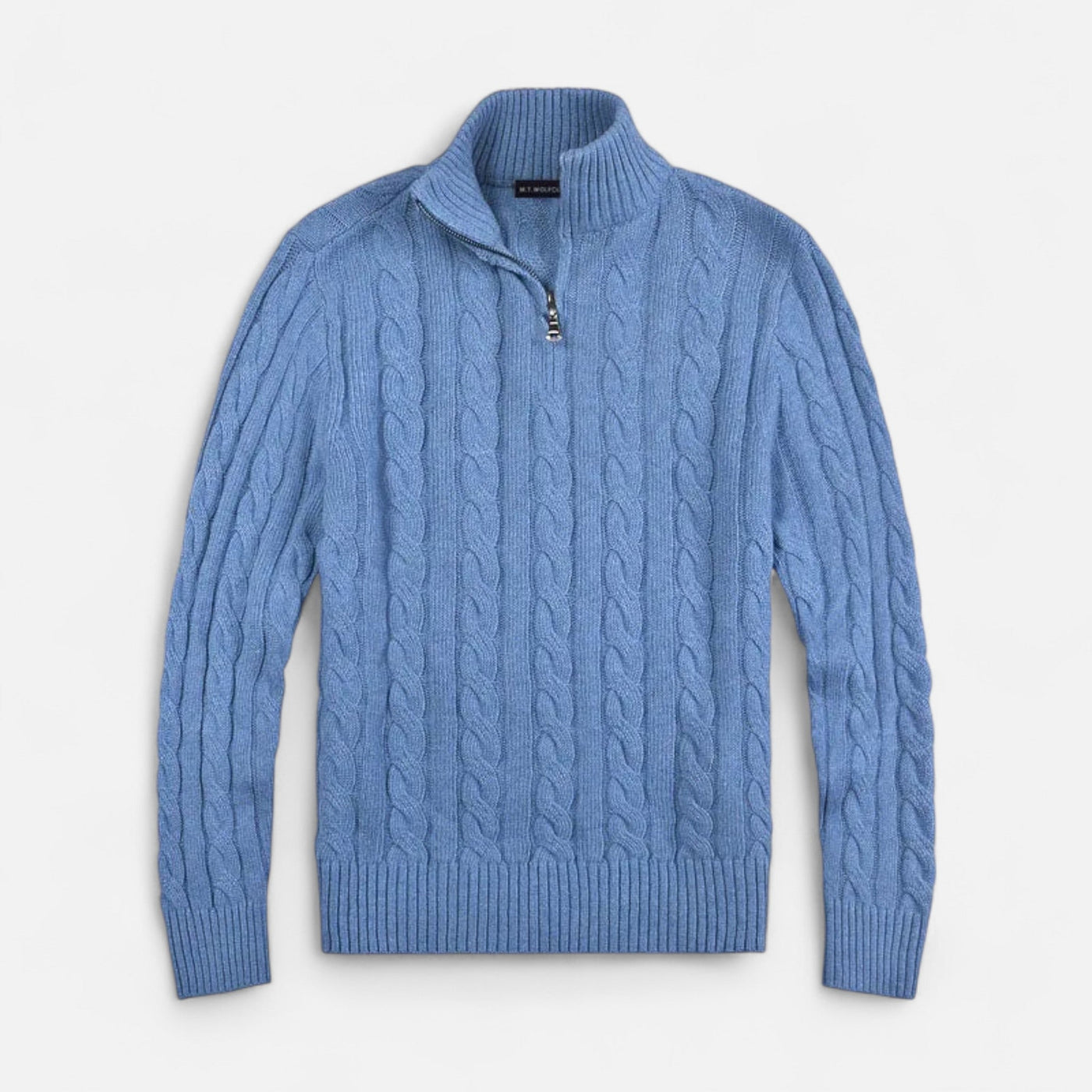 Merino Wool Half-Zip Sweater Warm Pullover