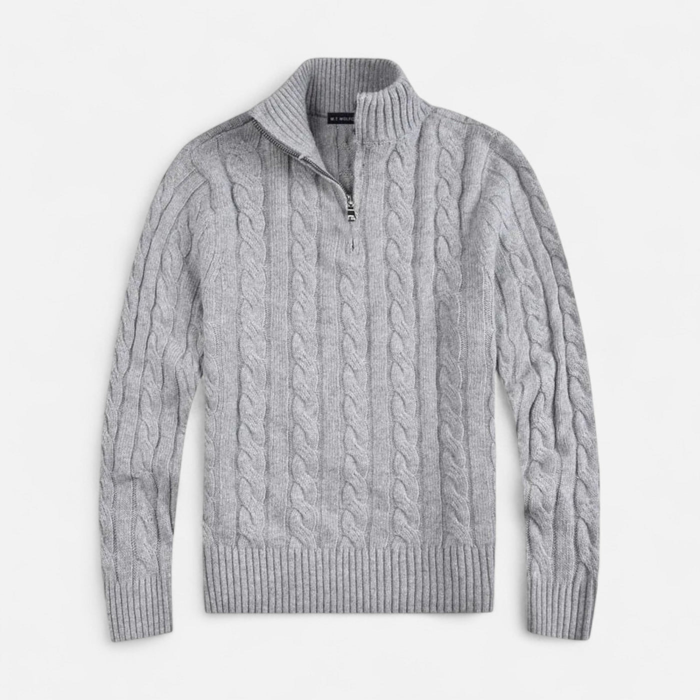 Merino Wool Half-Zip Sweater Warm Pullover