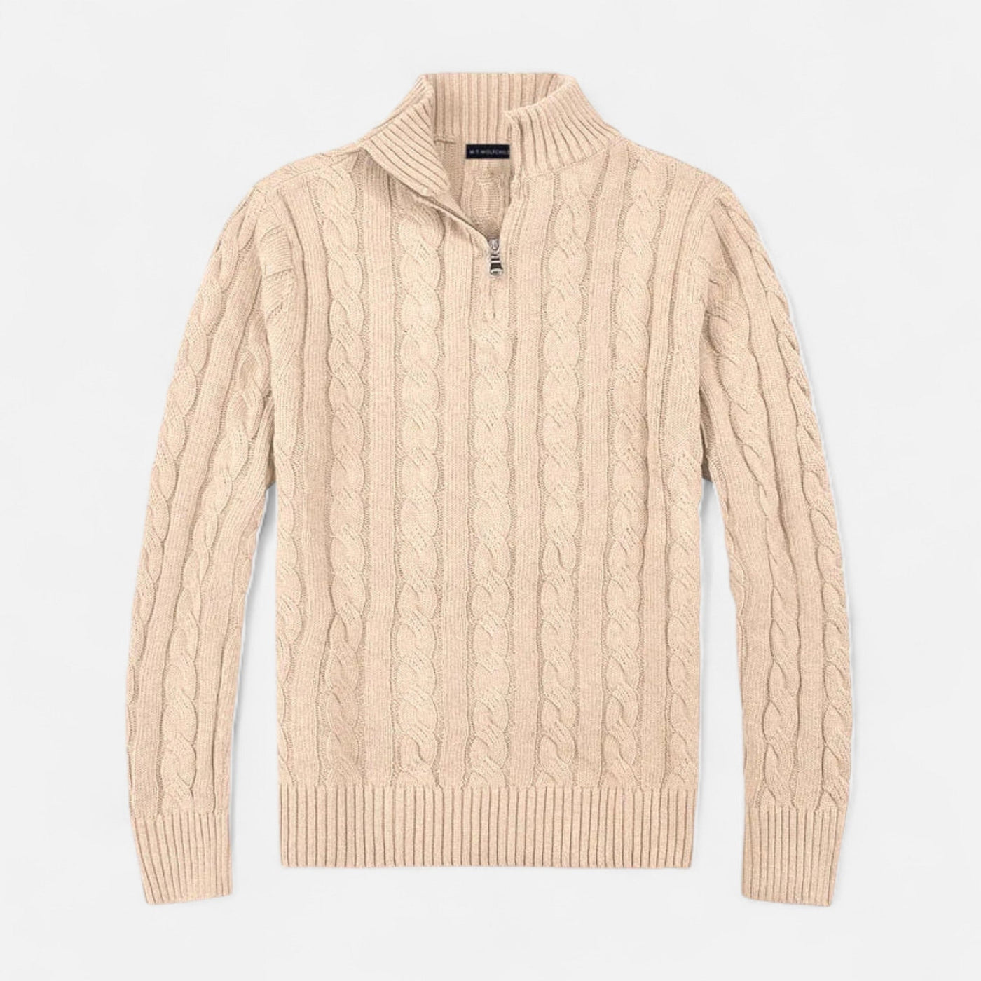 Merino Wool Half-Zip Sweater Warm Pullover