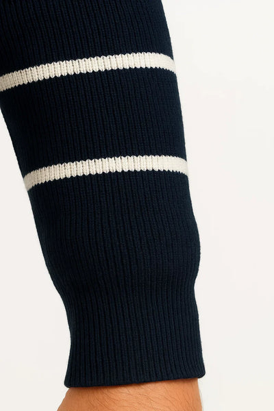 Striped Quarter-Zip Sweater