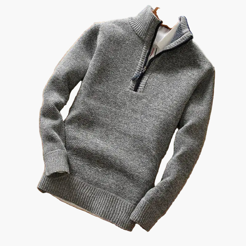 Men's knitted sweater with zipper – modern & versatile for everyday and office use