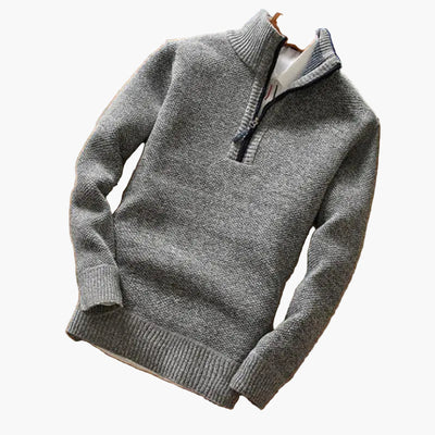 Men's knitted sweater with zipper – modern & versatile for everyday and office use